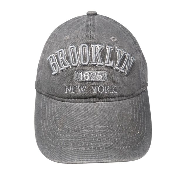 Brooklyn New York 1625 Slideback Hat Gray OS Adjustable Embroidered BJB Cotton - Picture 1 of 8